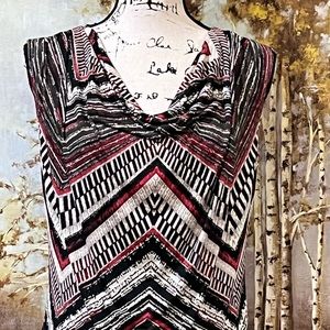 EUC JENNIE & MARLIS Southwest Print, Cowl Neck Sleeveless Top